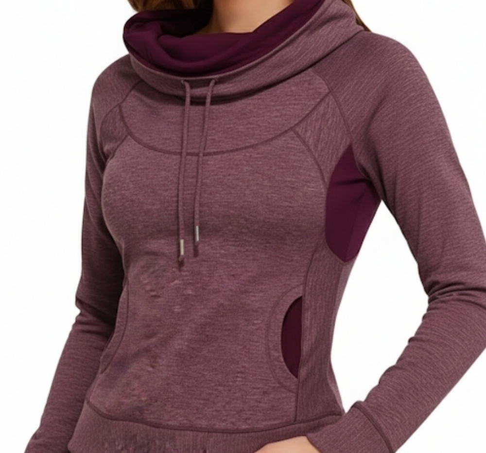Prana Jacket XL Cowl Neck Pullover Ember Purple Hoodie